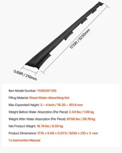 Översvämningsbarriär - Vattenaktiverade Sandfria Översvämningspåsar 8-Pack - Återanvändbara - 48 x 43,5 cm - För Dörr, Källare, Garage