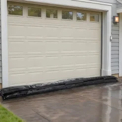 Översvämningsbarriär - Vattenaktiverade sandfria översvämningspåsar - Set om 8 - Mått 305 x 21 cm - Återanvändbara - För dörrar & garage