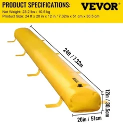 Översvämningsbarriär, 732x50,8x30,5 cm, Gul, PVC