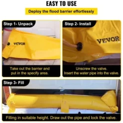 Översvämningsbarriär, 732x50,8x30,5 cm, Gul, PVC