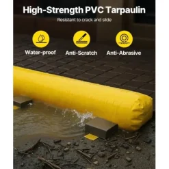 Översvämningsbarriär, 366x51x30,5 cm, PVC, Återanvändbar vattendiversion