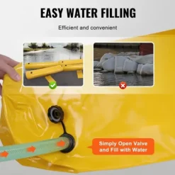 Översvämningsbarriärer, sandsäckar, alternativ 4-pack, vattenbarriärer för hemmet, dörröppning, uppfart (4FTx6in)