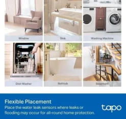 Översvämningsdetektor - TP-Link - Tapo T300 - Larm 90 dB - IP66 - Trådlös