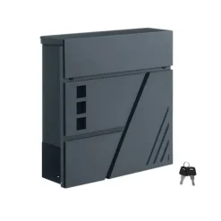 Väggbrevlåda med fönster i antracit