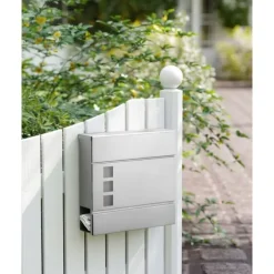 Väggbrevlåda med tidningsfack silver