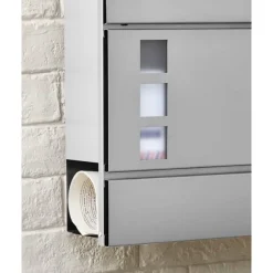 Väggbrevlåda med tidningsfack silver