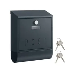 Väggbrevlåda med tidningsfack i antracit