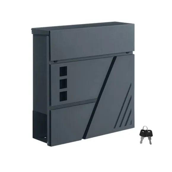 Väggbrevlåda med visningsfönster antracit