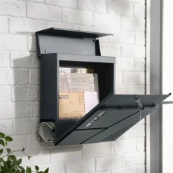 Väggbrevlåda med visningsfönster antracit
