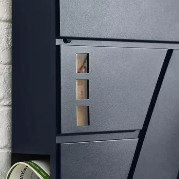 Väggbrevlåda med visningsfönster antracit