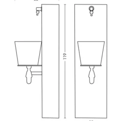 Väggfontän för trädgård med kran och hink i färgen antracit