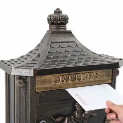 Väggmonterad Brevlåda Brons 40,5 x 16 x 45 cm Gjutet Aluminium