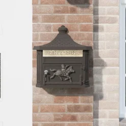 Väggmonterad Brevlåda Brons 40,5 x 16 x 45 cm Gjutet Aluminium