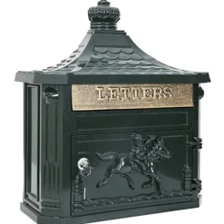 Väggmonterad Brevlåda Grön 40,5 x 16 x 45 cm Gjutet Aluminium