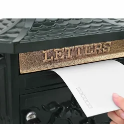 Väggmonterad Brevlåda Grön 40,5 x 16 x 45 cm Gjutet Aluminium