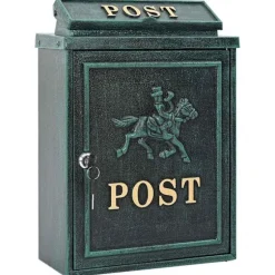 Väggmonterad Brevlåda Grön 29 x 13 x 41 cm Gjutet Aluminium