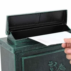 Väggmonterad Brevlåda Grön 29 x 13 x 41 cm Gjutet Aluminium