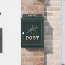 Väggmonterad Brevlåda Grön 29 x 13 x 41 cm Gjutet Aluminium