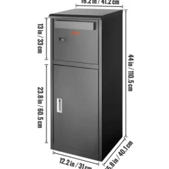 Väggmonterad brevlåda, IPX3 vattentålig, stöldskyddsfunktioner, stor lagringskapacitet,44tum