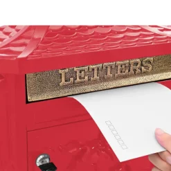 Väggmonterad Brevlåda Röd 40,5 x 16 x 45 cm Gjutet Aluminium