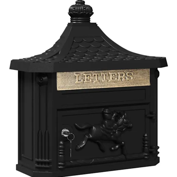 Väggmonterad Brevlåda Svart 40,5 x 16 x 45 cm Gjutet Aluminium