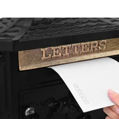 Väggmonterad Brevlåda Svart 40,5 x 16 x 45 cm Gjutet Aluminium