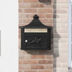 Väggmonterad Brevlåda Svart 40,5 x 16 x 45 cm Gjutet Aluminium