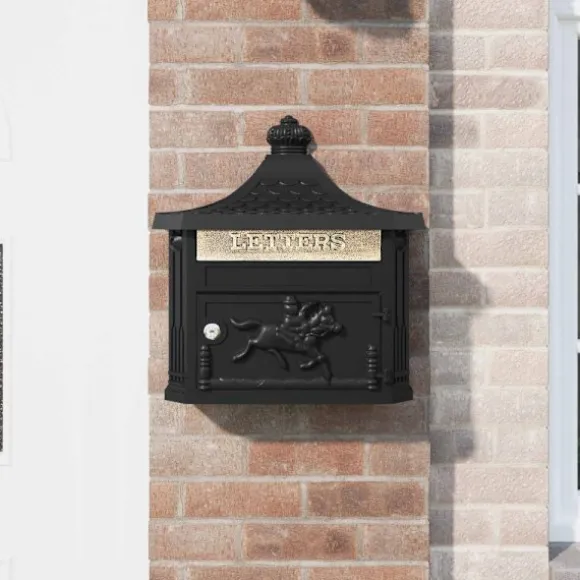 Väggmonterad Brevlåda Svart 40,5 x 16 x 45 cm Gjutet Aluminium