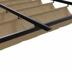 Väggmonterat utdragbart solskydd - Gazebo i Taupe | Storlek: 3 x 4 m | Material: Stål & Polyester