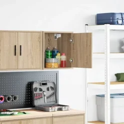 Väggskåp för garage i konstruerat trä - Förvaring i Sonoma-ek | Färg: Ek | Storlek: Standard