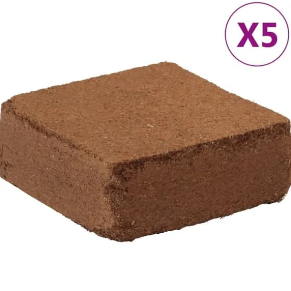 vidaXL Block i kokosfiber 5 st 5 kg vardera 25 kg totalt - Jord och sand