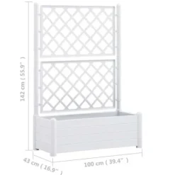 vidaXL Blomlåda med Spaljé Högbädd Trädgård Blomlåda Växtlåda Utomhus Patio 313983