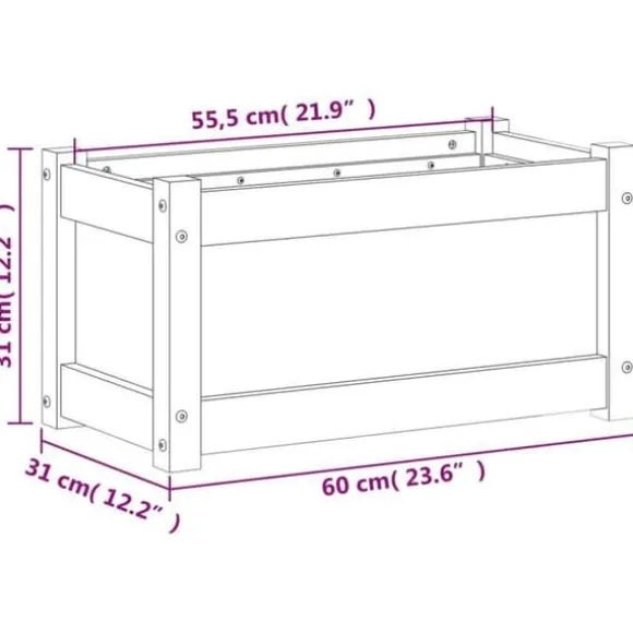 vidaXL Blomlådor 2 st, Upphöjda Sängar, Blommurnor, Växtkrukor, Blomlådor Trädgård Terrass, Brun Vaxad Trä 837444