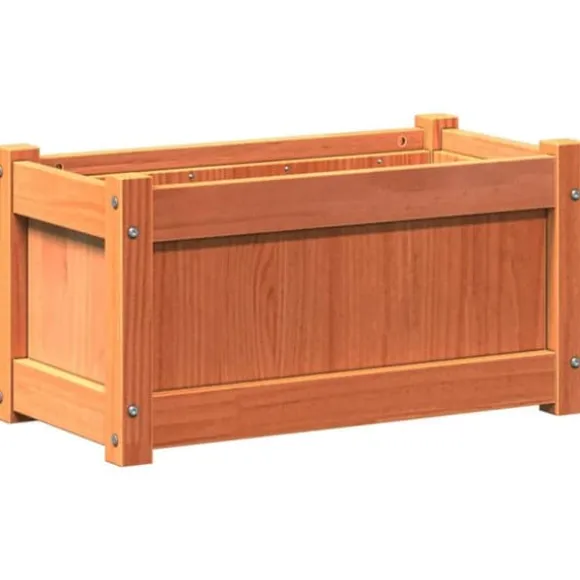 vidaXL Blomlådor 2 st, Upphöjda Sängar, Blommurnor, Växtkrukor, Blomlådor Trädgård Terrass, Brun Vaxad Trä 837444