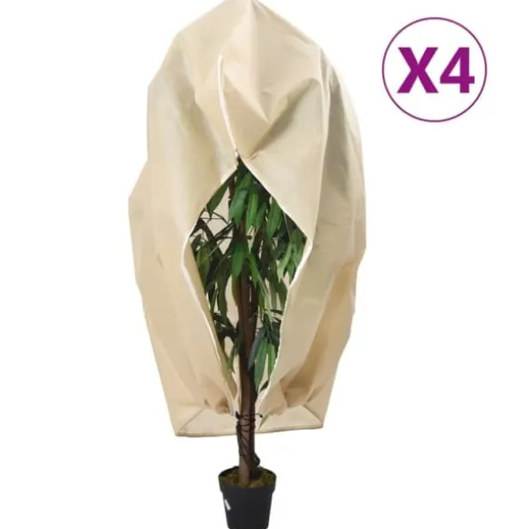 vidaXL Fiberdukar med blixtlås 4 st 70 g/m² 1x1,55 m - Tillbehör för trädgårdsskötsel