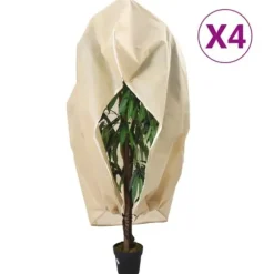 vidaXL Fiberdukar med blixtlås 4 st 70 g/m² 1x1,55 m - Tillbehör för trädgårdsskötsel