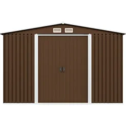 vidaXL Förvaringsbod brun 257x205x178 cm stål - Förråd & Redskapsbodar