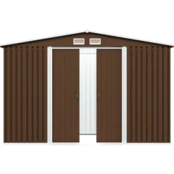 vidaXL Förvaringsbod brun 257x205x178 cm stål - Förråd & Redskapsbodar