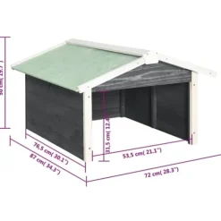 vidaXL Garage för robotgräsklippare 72x87x50 cm grå och vit granträ - Gräsklipparskydd