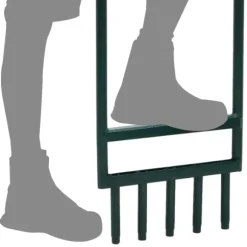 vidaXL Gräsluftare med 5 ihåliga pinnar grönt pulverlackerat stål