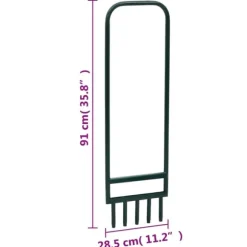 vidaXL Gräsluftare med 5 ihåliga pinnar grönt pulverlackerat stål