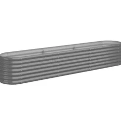 vidaXL Höjddon av Trädgård Blomkruka Växtlåda Höjdträdgård Patio Terrass Utomhus Galvaniserad Stål 224x40x36 cm 318874