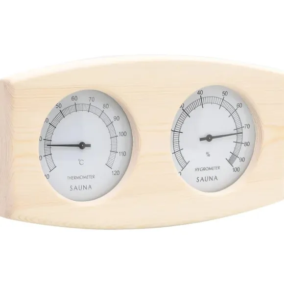 vidaXL 2-i-1 Bastutermometer & hygrometer sandur set massiv furu