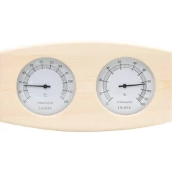 vidaXL 2-i-1 Bastutermometer & hygrometer sandur set massiv furu