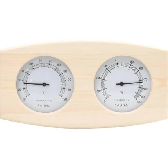 vidaXL 2-i-1 Bastutermometer & hygrometer sandur set massiv furu