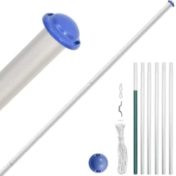 vidaXL Italiens flagga och flaggstång 6,23 m aluminium