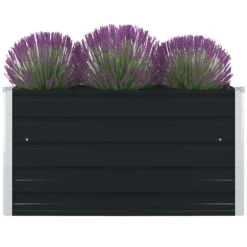 vidaXL Jardiniär Växtkärl Blomkruka Blomlåda Grönsaker Örter Veranda Trädgård Patio Utomhus 100x100x45 cm Stål 47024