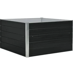 vidaXL Jardiniär Växtkärl Blomkruka Blomlåda Grönsaker Örter Veranda Trädgård Patio Utomhus 100x100x45 cm Stål 47024