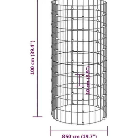 vidaXL Kompost Ø50x100 cm galvaniserat stål - Komposterare