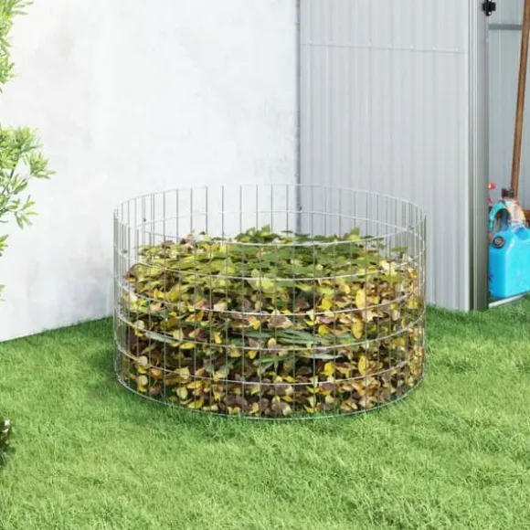 vidaXL Kompost Ø100x50 cm galvaniserat stål - Komposterare
